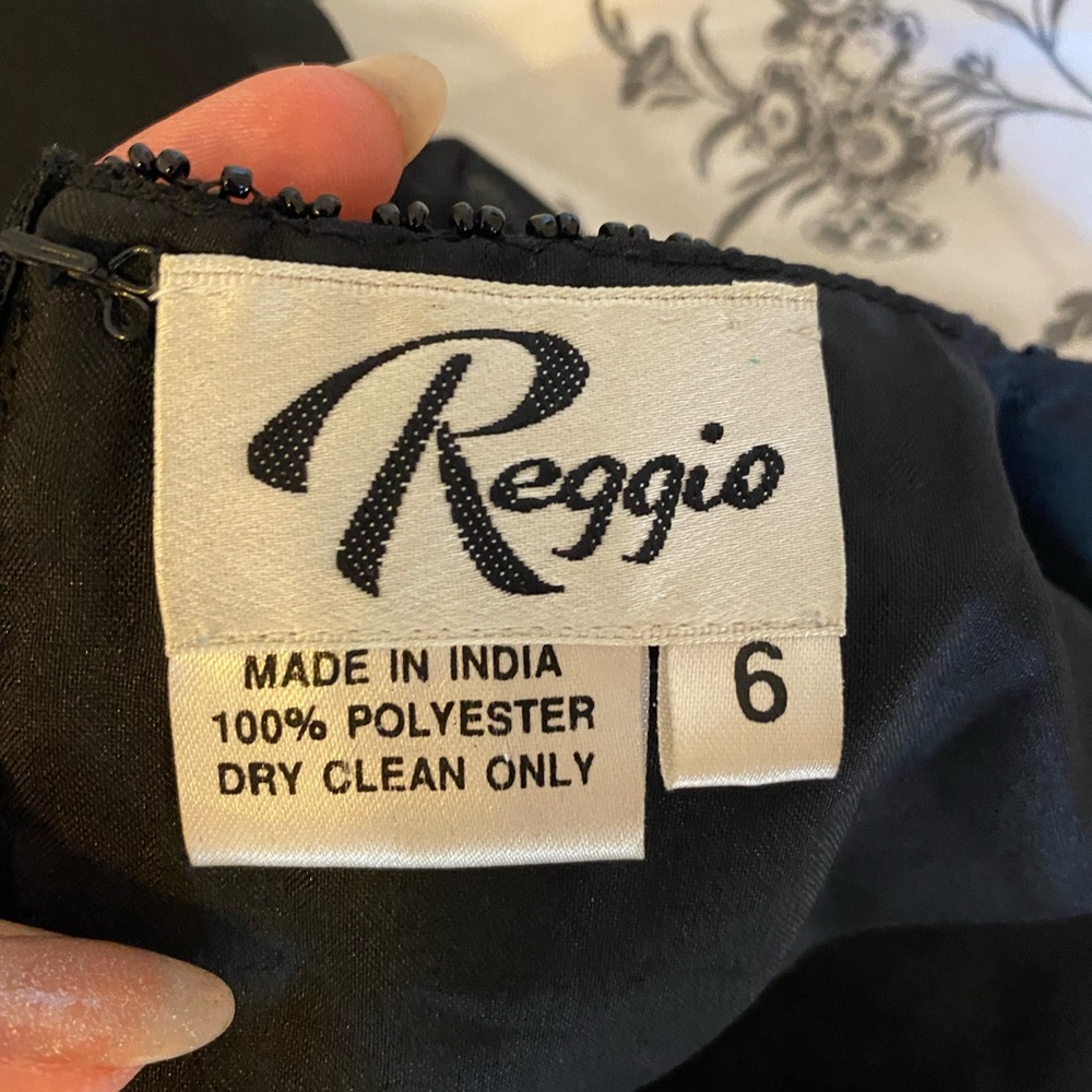 90’s Reggio beaded bust black mini dress women’s size 6 - Picture 5 of 5